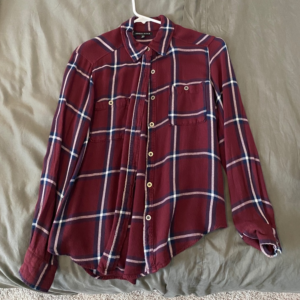 Kendall & Kylie maroon flannel